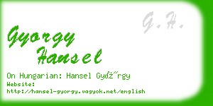 gyorgy hansel business card